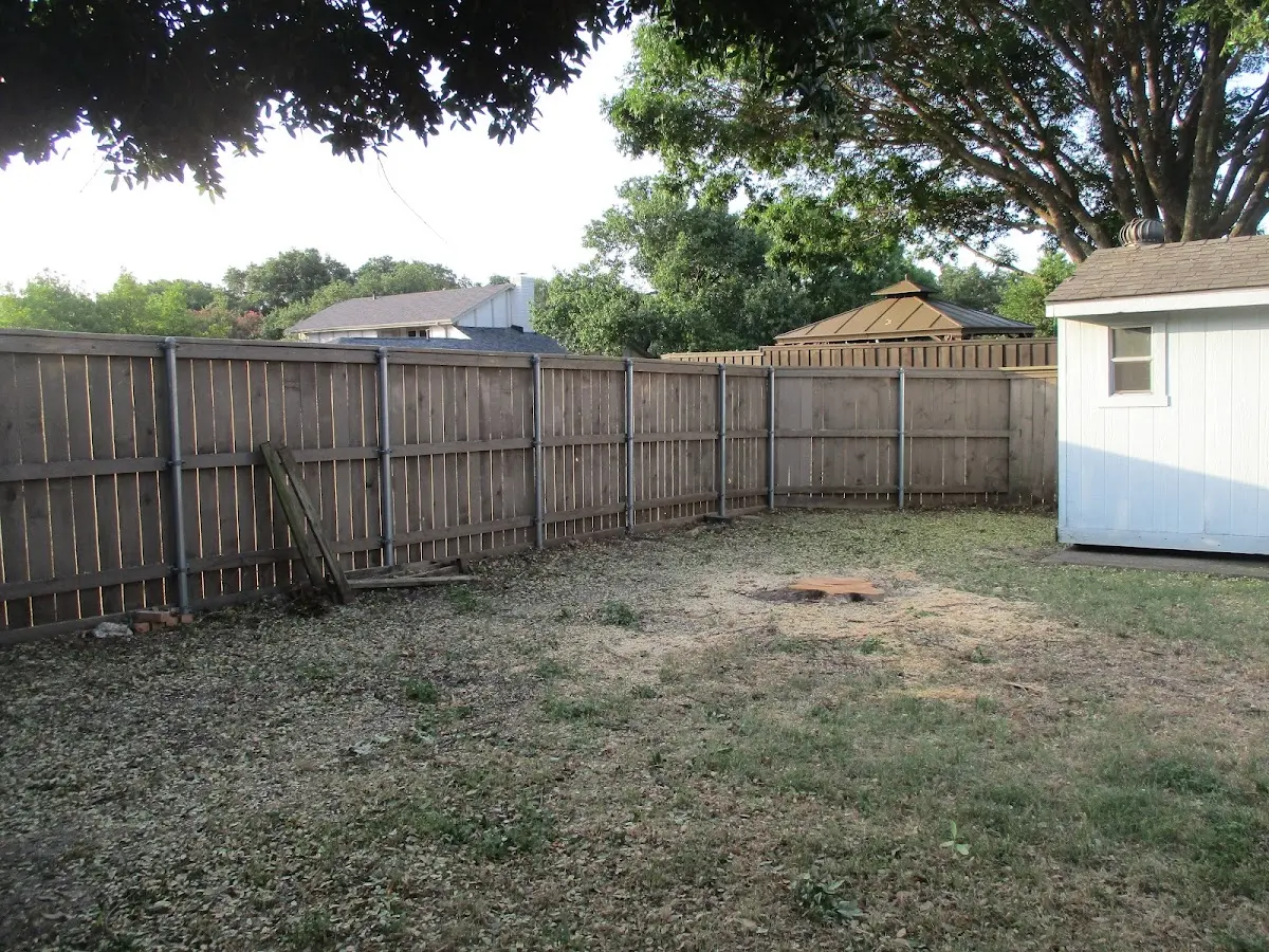 Cleared yard after professional tree removal in Huntsville